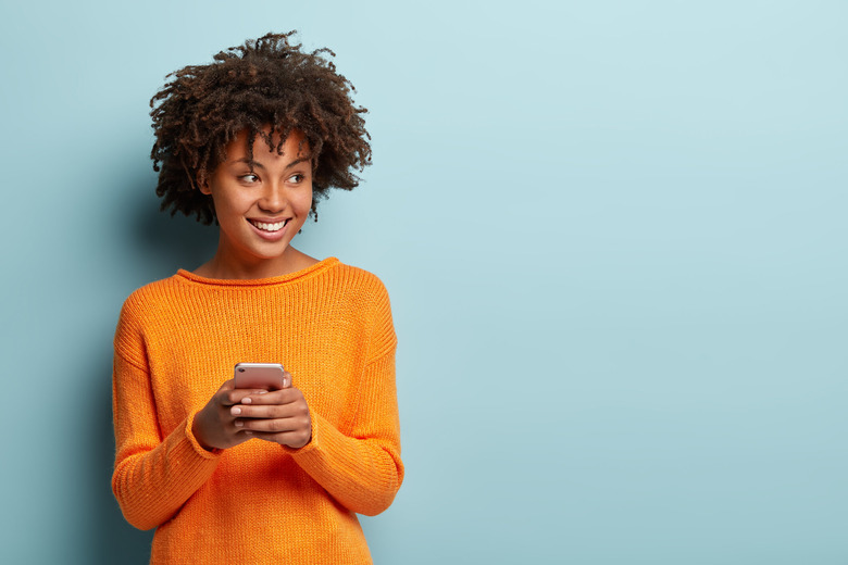 woman using cell phone