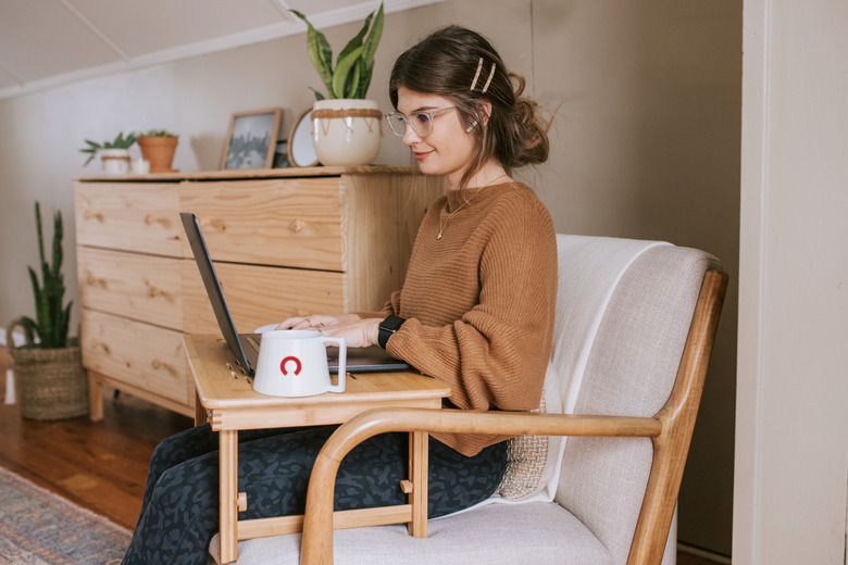 Lindsey Fender working from home (WFH), April 2020