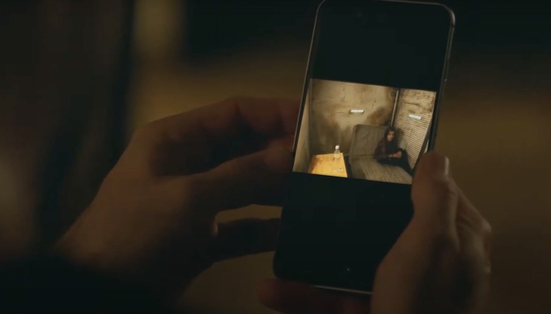 A screen shot from the movie trailer for Seized