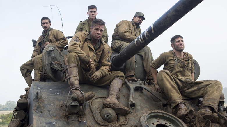 Brad Pitt and the cast of Fury.