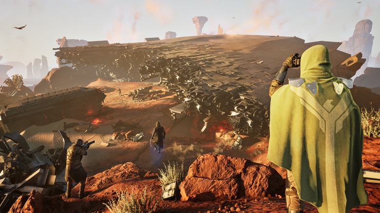 A shipwreck in Dune: Awakening.