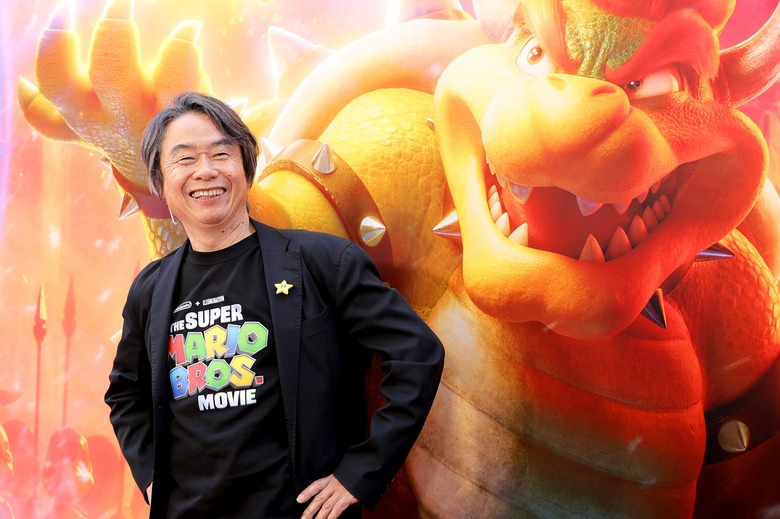 Nintendo's Shigeru Miyamoto attends a screening of The Super Mario Bros. Movie.