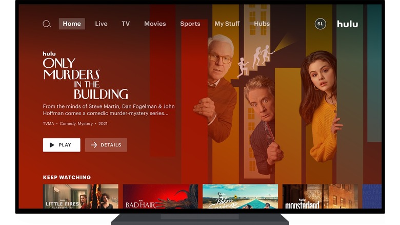 Hulu UI on a smart TV.