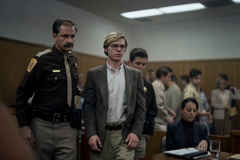 Evan Peters as Jeffrey Dahmer in episode 108 of Dahmer. Monster: The Jeffrey Dahmer Story.