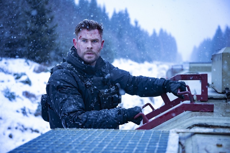 Chris Hemsworth as Tyler Rake in Extraction 2.