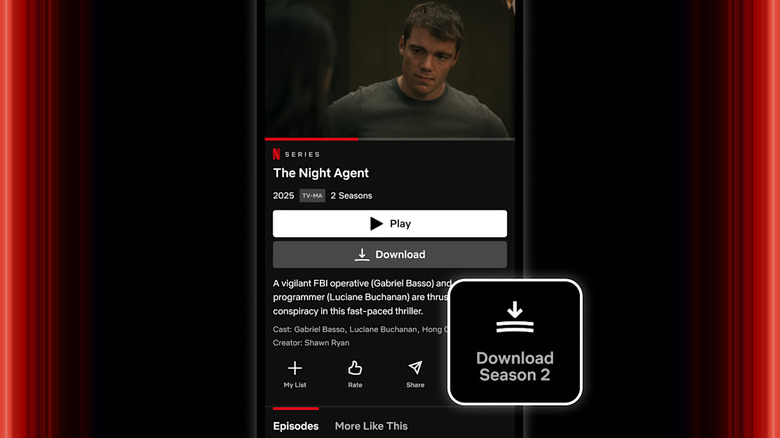 Netflix added a Season Download button.