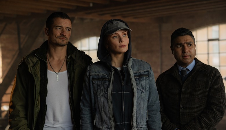 Orlando Bloom as MARLON, Bryce Dallas Howard as KAT, Nick Mohammed as HUGH in DEEP COVER.