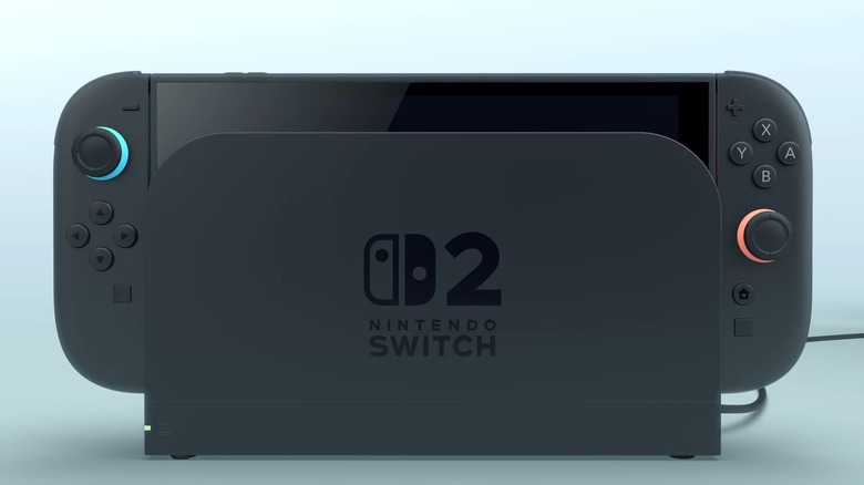 Nintendo Switch 2 in its dock.