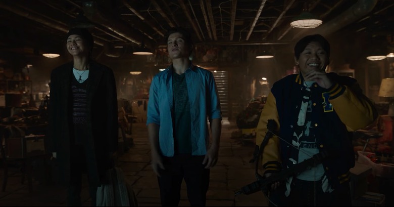MJ, Peter Parker, and Ned, mocking Doc Ock's name.