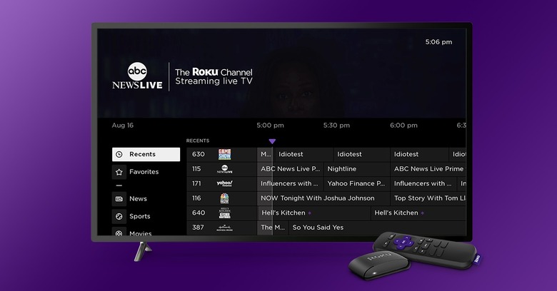 Free movies on The Roku Channel.