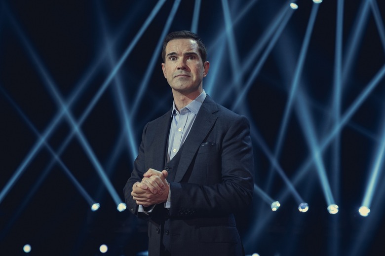 Jimmy Carr: His Dark Material is now streaming on Netflix.