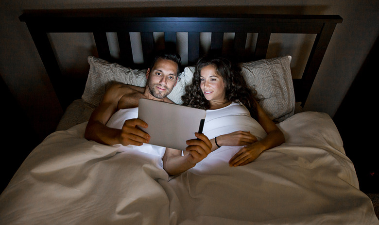 Netflix and Chill Couple Watching Movie