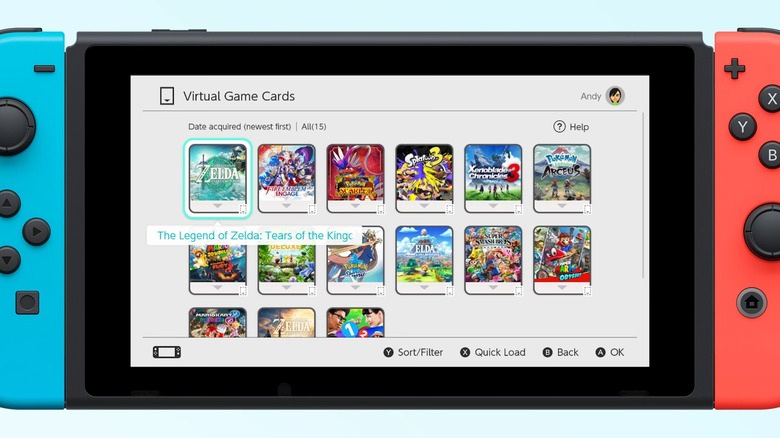 Virtual game cards for Nintendo Switch.