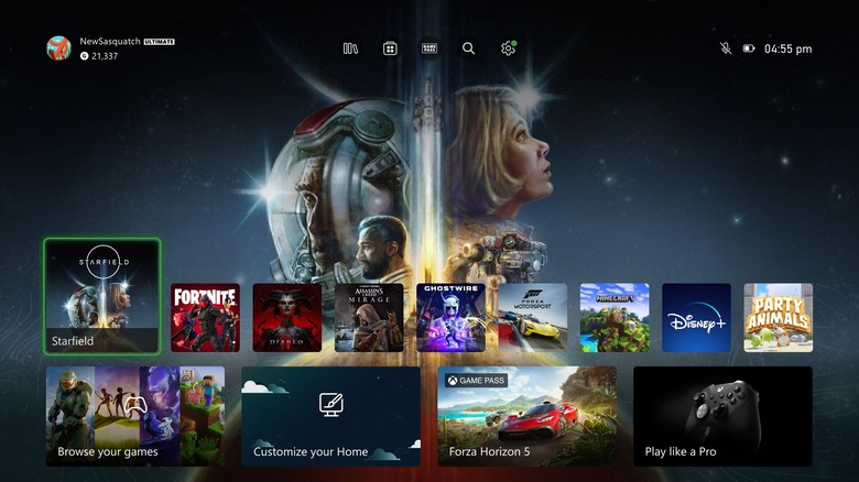 The new Xbox Home UI.