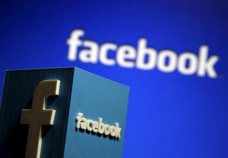A 3D plastic representation of the Facebook logo is seen in this illustration in Zenica