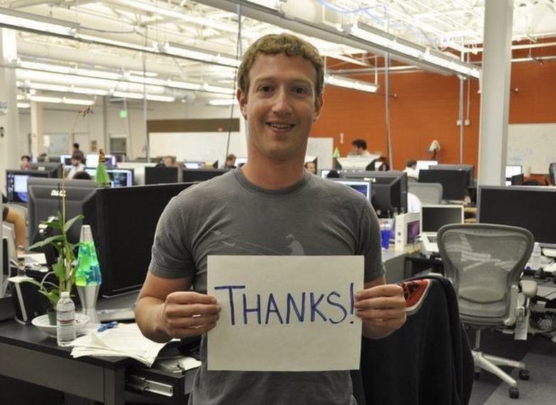 Mark Zuckerberg Thanks