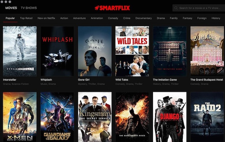 smartflix netflix splash page