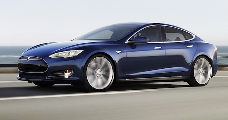 model s tesla blue