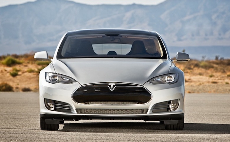 tesla model s silver grey