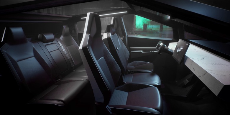 Interior of the Tesla Cybertruck