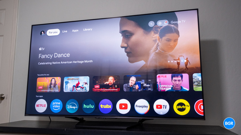 Hisense U7N TV on a TV stand