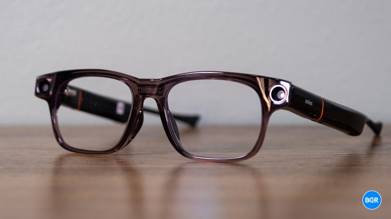 Solos AirGo Vision glasses on a table