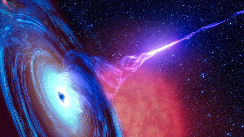 runaway black hole with jet pouring out
