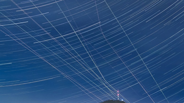 light pollution in the sky from satellites