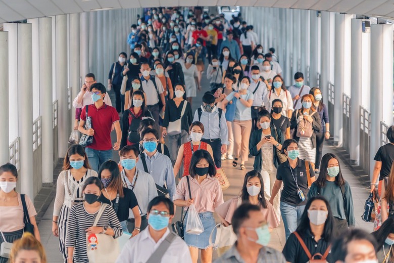 Coronavirus Face Masks Crowd