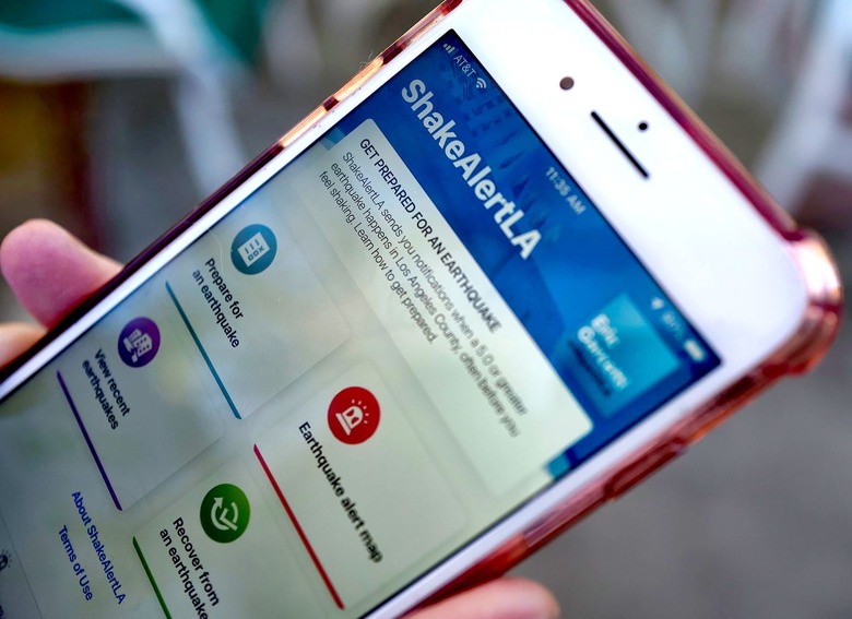 LA Earthquake Alert App, Los Angeles, USA - 03 Jan 2019