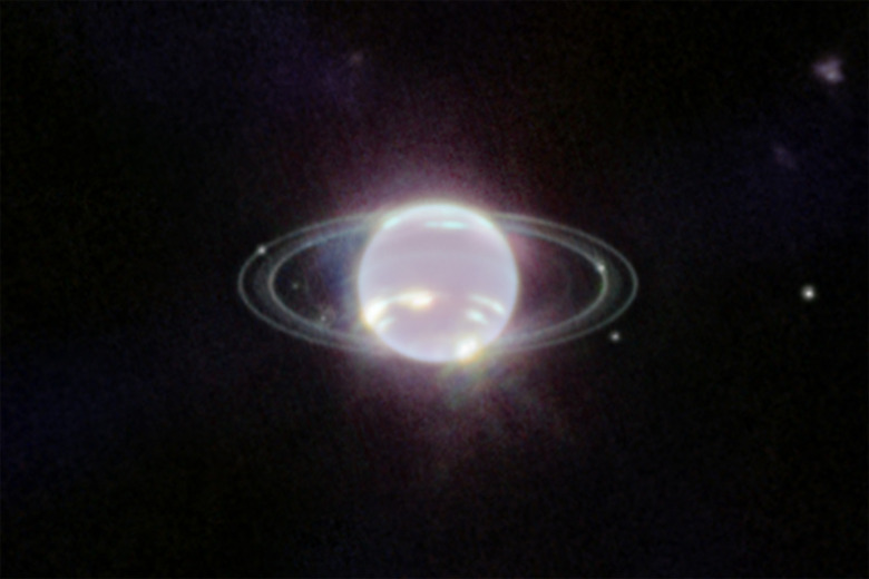 James Webb close up image of Neptune
