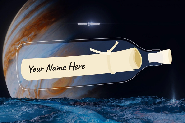 europa message in a bottle illustration