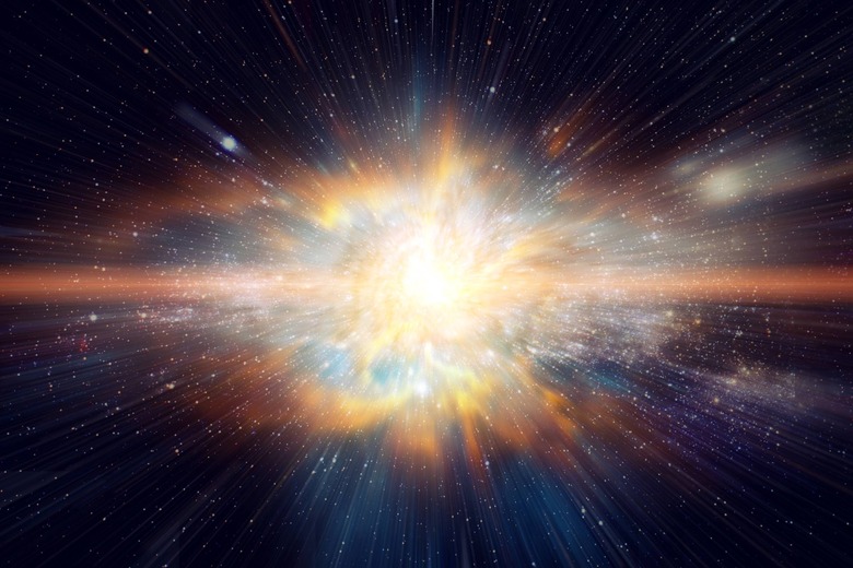big bang concept, stars exploding outward