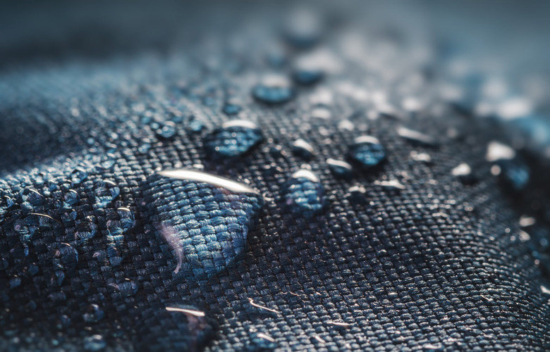 Many water drops on waterproof material