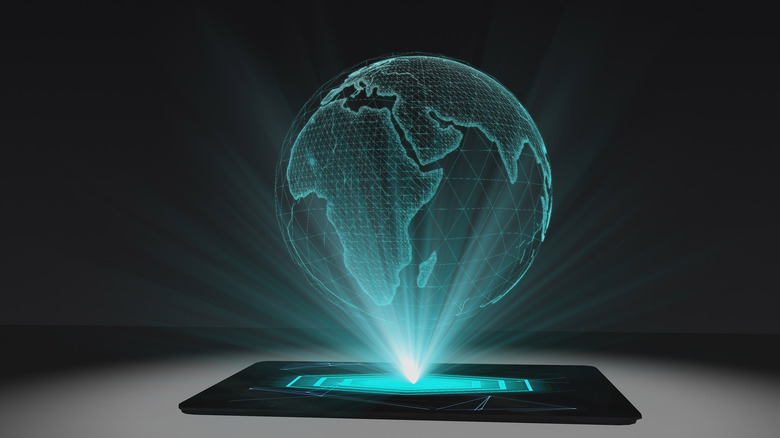 holographic display of world map