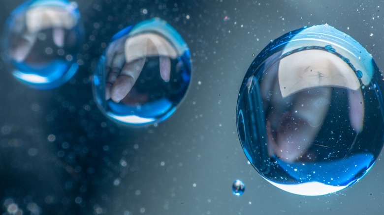 water droplets on glass panel