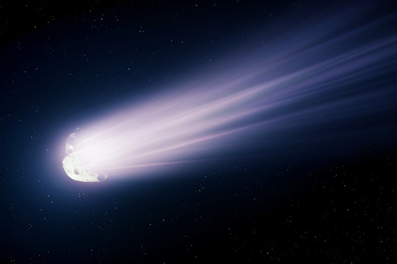 comet streaking through space