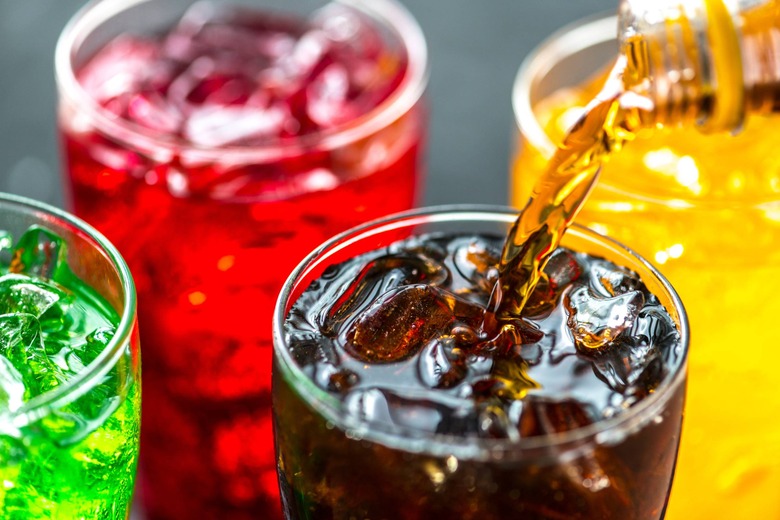 sugary drinks in glasses