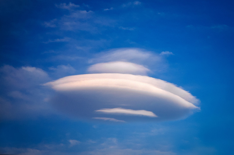 UFO-shaped cloud in sky