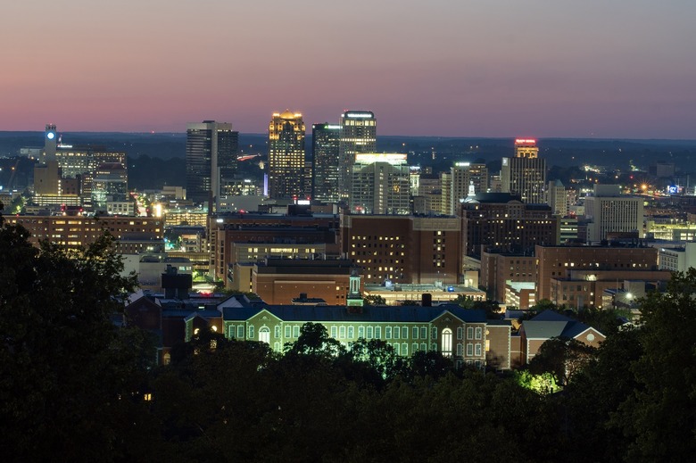 Downtown Birmingham, Alabama at night