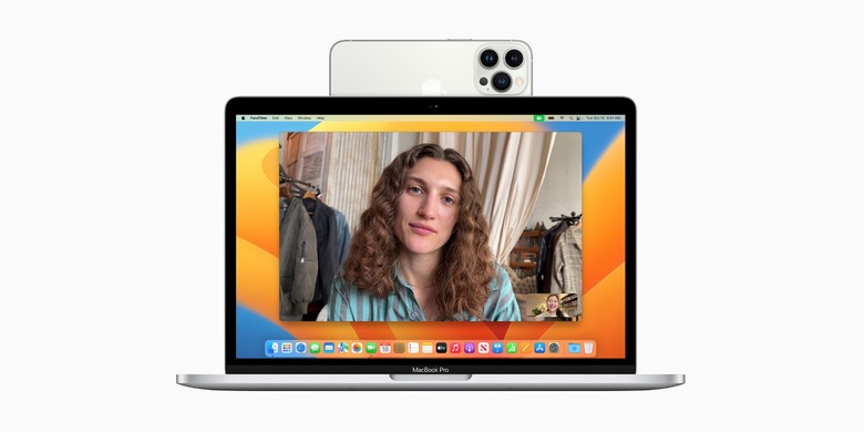 iPhone webcam for Mac via Continuity Camera feature.