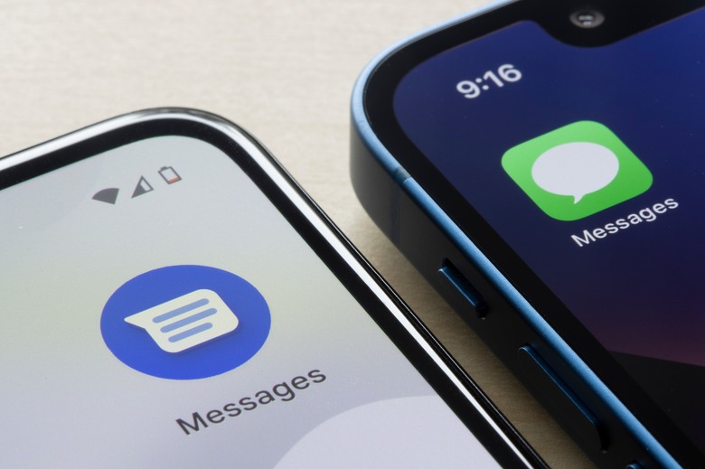 Texting between iPhone and Android.