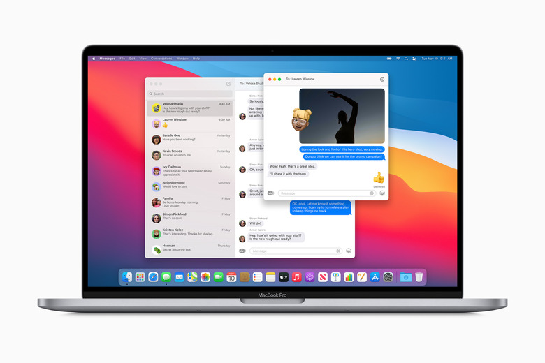 Apple laptop Messages app