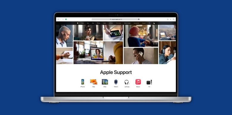 Apple Support webpage