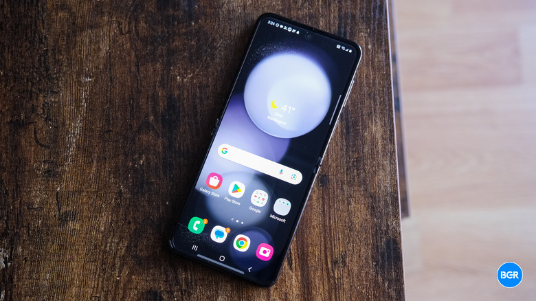 Galaxy Z Flip 5 foldable on a table.