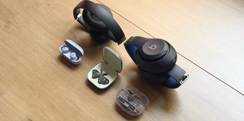 Beats Studio Pro, Beats Solo 4, Beats Solo Buds, Beats Studio Buds+, and Beats Fit Pro