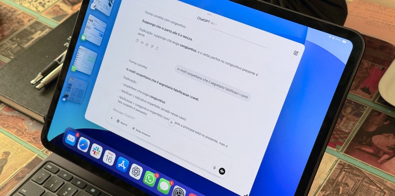iPad Pro running ChatGPT