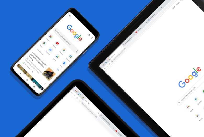 Google Chrome browser running on multiple devices.