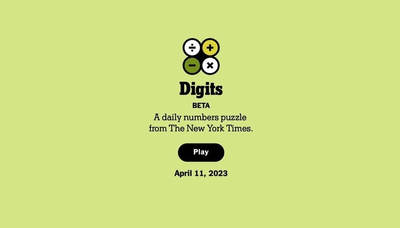 The New York Times' Digits game.