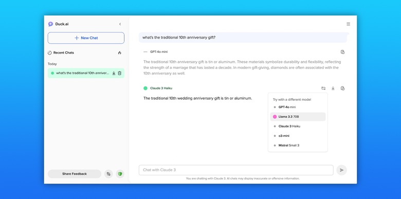 DuckDuckGO AI chat